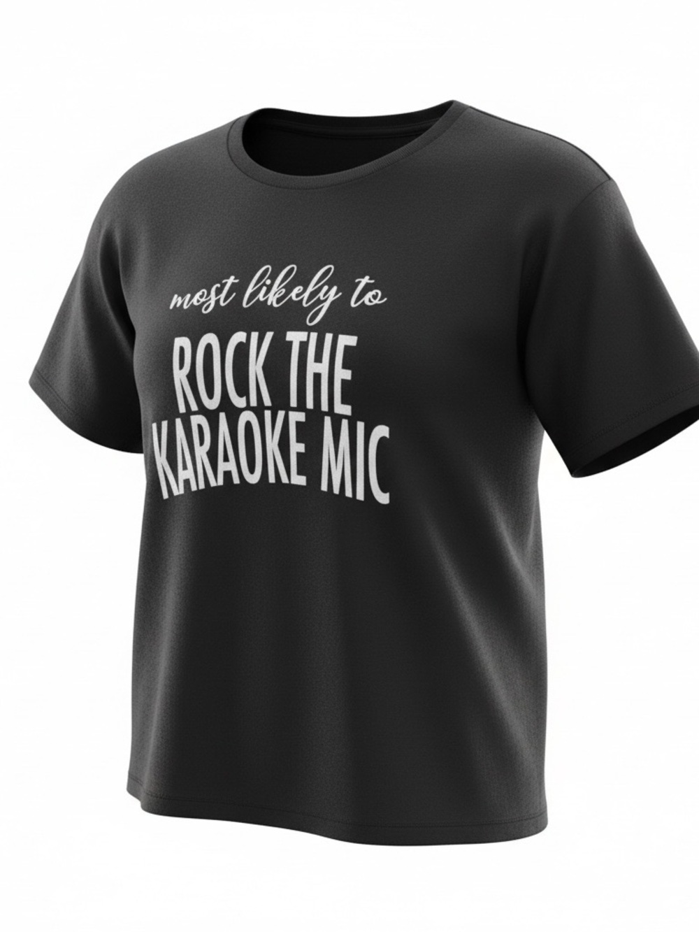 Black Graphic Short-Sleeve Tee - Most Likely to Rock the Karaoke Mic